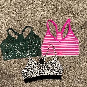 PINK Victoria's Secret Sports Bras - Green, Pink, Black size large